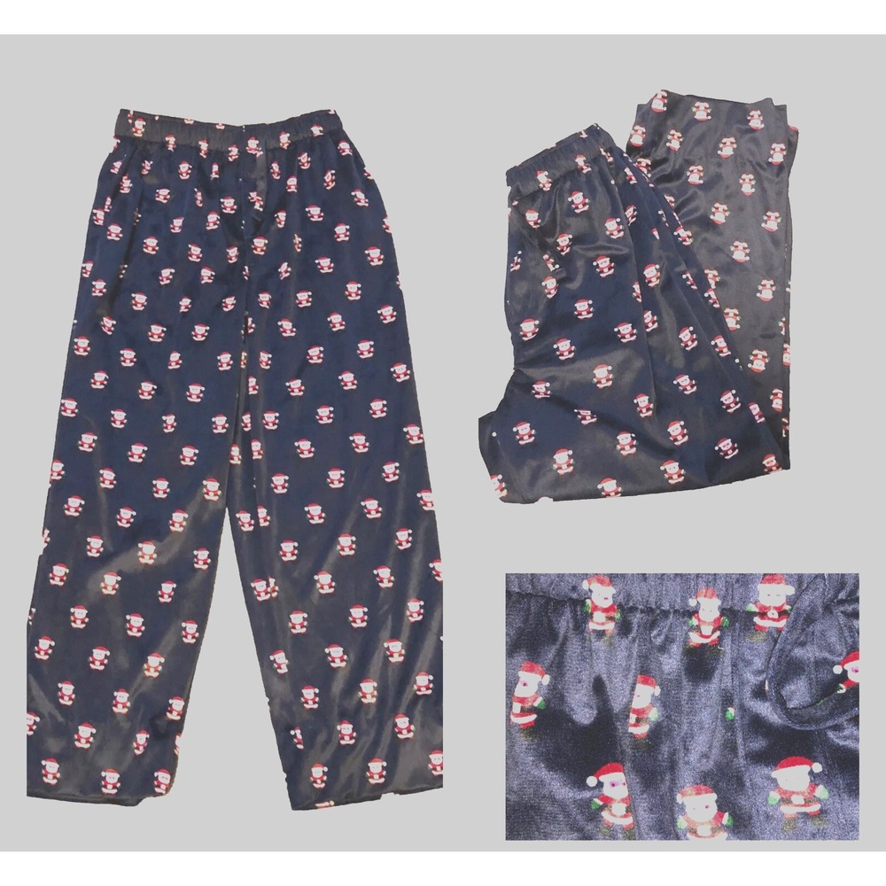 Club Room Men's Small  (Macy's) - Santa Hat XMAS Dark Blue Pajama Lounge Pants